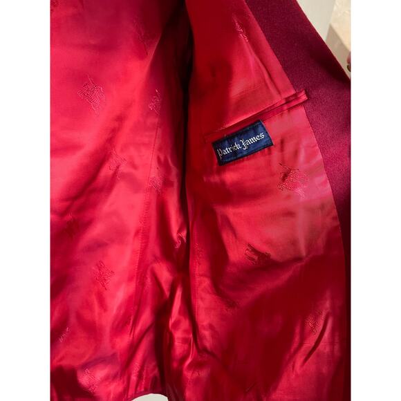 Vintage Red Burberry Long Sleeve Gold Button Detail Double Breasted Blazer - Picture 8 of 12